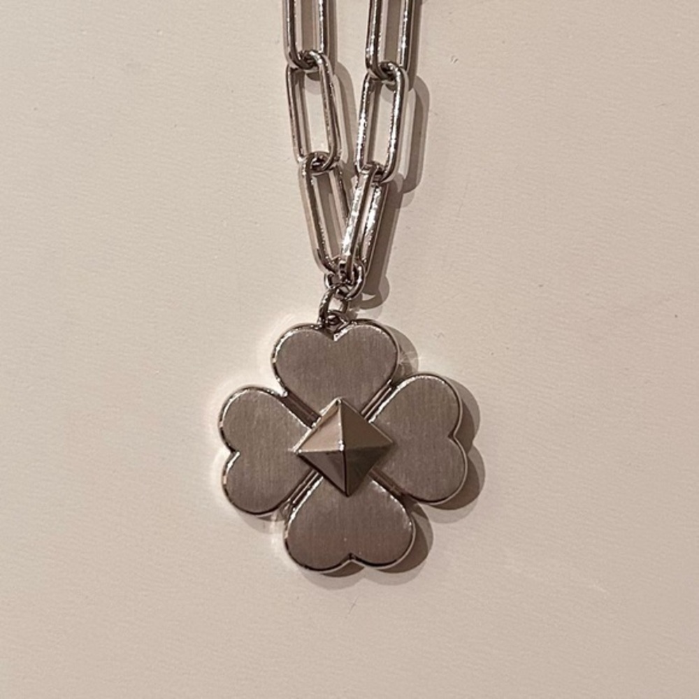 NWT KATE SPADE NEW YORK, SPADES & STUDS, Women Necklace, Metal, Silver
